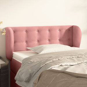vidaXL Tête de lit à oreilles Rose 103x23x78/88 cm Velours