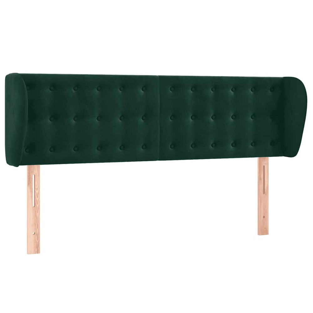 Kopfteil mit Ohren Dunkelgrün 147x23x78/88 cm Samt
