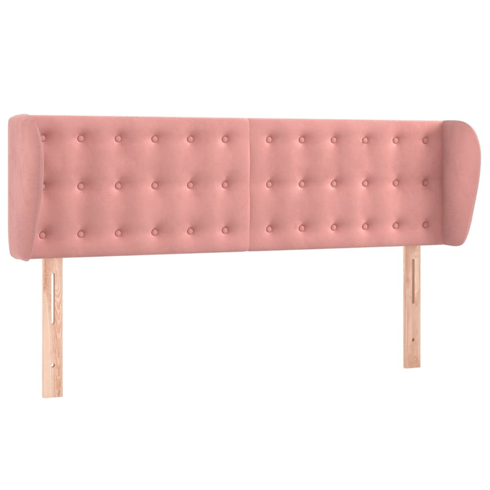 Kopfteil mit Ohren Rosa 147x23x78/88 cm Samt