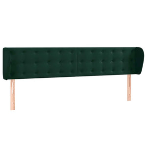 Kopfteil mit Ohren Dunkelgrün 163x23x78/88 cm Samt