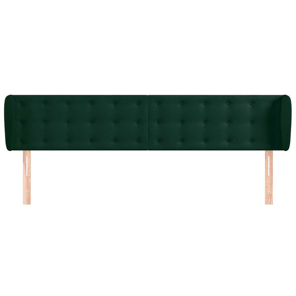 Kopfteil mit Ohren Dunkelgrün 163x23x78/88 cm Samt