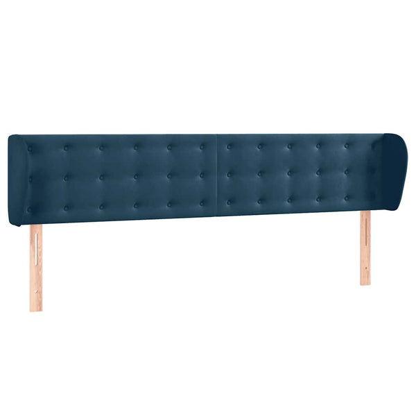 Kopfteil mit Ohren Dunkelblau 163x23x78/88 cm Samt