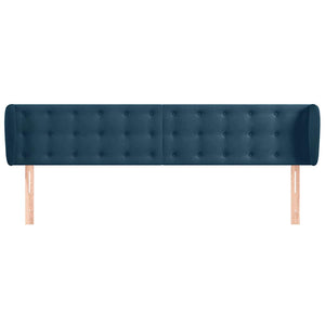 Kopfteil mit Ohren Dunkelblau 163x23x78/88 cm Samt
