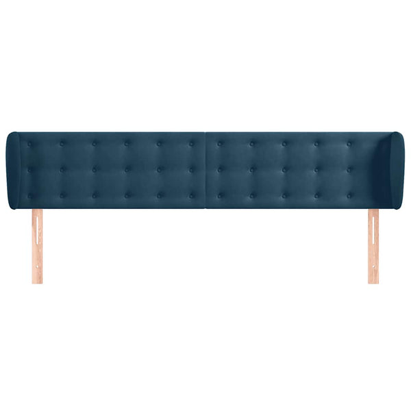 Kopfteil mit Ohren Dunkelblau 163x23x78/88 cm Samt