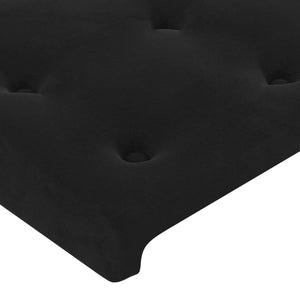Kopfteil mit Ohren Schwarz 183x23x78/88 cm Samt