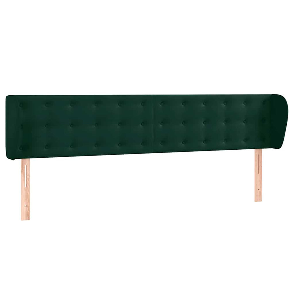 Kopfteil mit Ohren Dunkelgrün 183x23x78/88 cm Samt