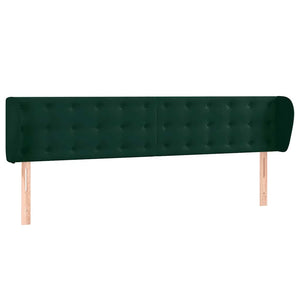 Kopfteil mit Ohren Dunkelgrün 183x23x78/88 cm Samt
