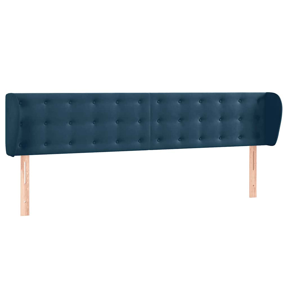 Kopfteil mit Ohren Dunkelblau 183x23x78/88 cm Samt