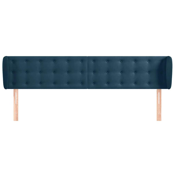 Kopfteil mit Ohren Dunkelblau 183x23x78/88 cm Samt