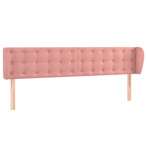 vidaXL Tête de lit avec oreilles rose 183x23x78/88 cm velours