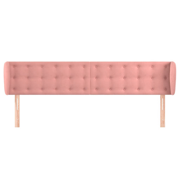 vidaXL Tête de lit avec oreilles rose 183x23x78/88 cm velours