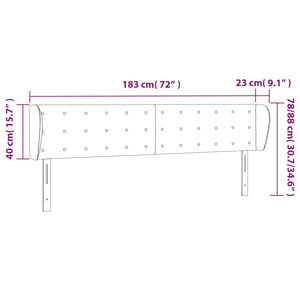 vidaXL Tête de lit avec oreilles rose 183x23x78/88 cm velours
