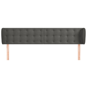 Kopfteil mit Ohren Dunkelgrau 203x23x78/88 cm Samt