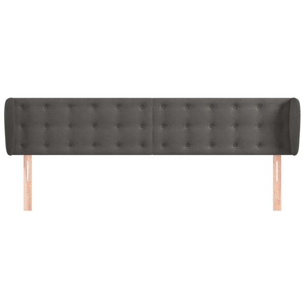 Kopfteil mit Ohren Dunkelgrau 203x23x78/88 cm Samt