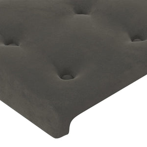 Kopfteil mit Ohren Dunkelgrau 203x23x78/88 cm Samt