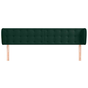 Kopfteil mit Ohren Dunkelgrün 203x23x78/88 cm Samt