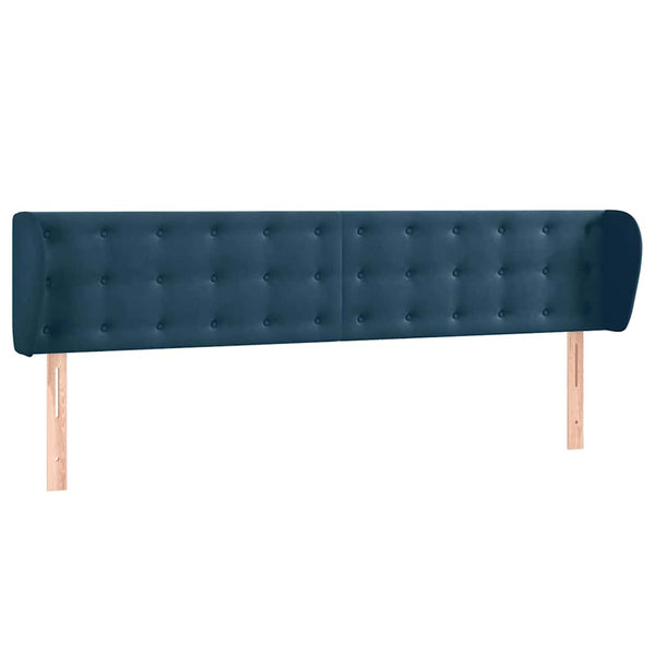 Kopfteil mit Ohren Dunkelblau 203x23x78/88 cm Samt