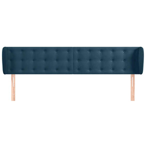 Kopfteil mit Ohren Dunkelblau 203x23x78/88 cm Samt