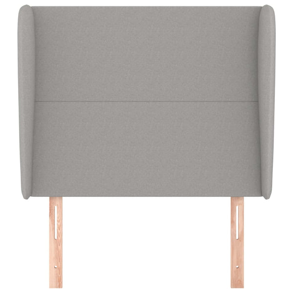 Kopfteil mit Ohren Hellgrau 93x23x118/128 cm Stoff