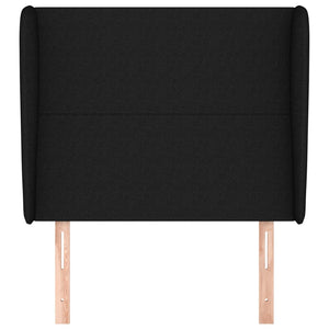 vidaXL Tête de lit avec oreilles Noir 93x23x118/128 cm Tissu