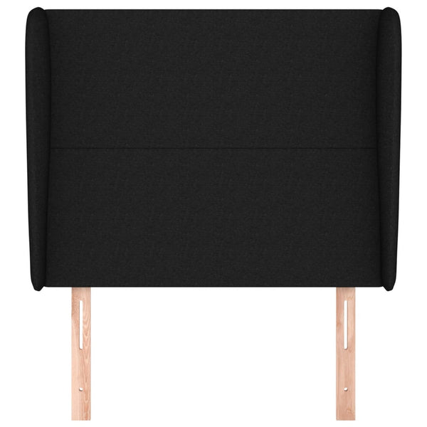 vidaXL Tête de lit avec oreilles Noir 93x23x118/128 cm Tissu