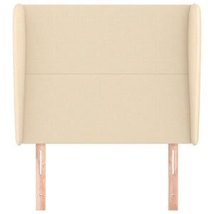 Kopfteil mit Ohren Creme 93x23x118/128 cm Stoff
