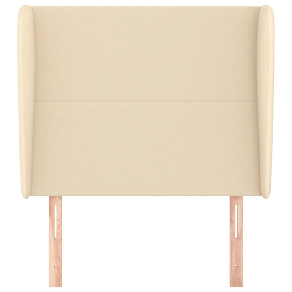Kopfteil mit Ohren Creme 93x23x118/128 cm Stoff