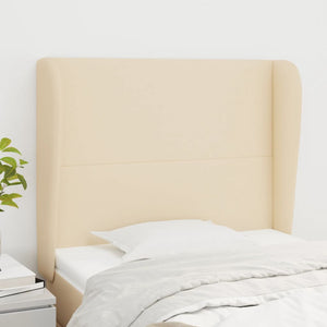 Kopfteil mit Ohren Creme 93x23x118/128 cm Stoff