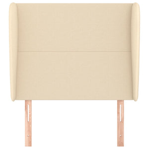 Kopfteil mit Ohren Creme 103x23x118/128 cm Stoff