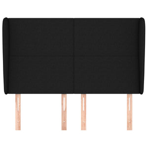 vidaXL Tête de lit avec oreilles Noir 147x23x118/128 cm Tissu