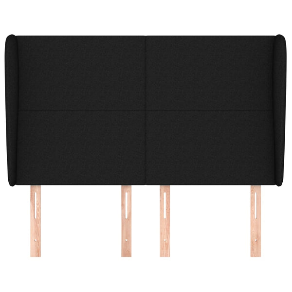 vidaXL Tête de lit avec oreilles Noir 147x23x118/128 cm Tissu