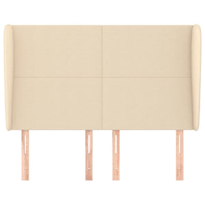 Kopfteil mit Ohren Creme 147x23x118/128 cm Stoff
