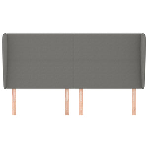 Kopfteil mit Ohren Dunkelgrau 163x23x118/128 cm Stoff