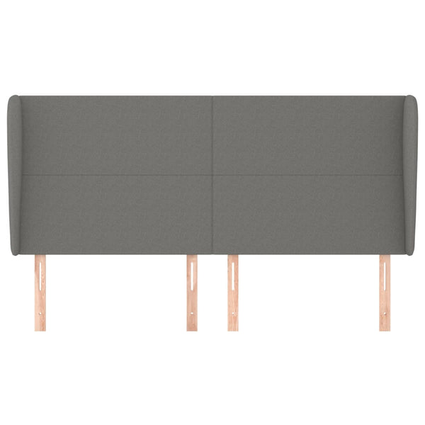 Kopfteil mit Ohren Dunkelgrau 163x23x118/128 cm Stoff