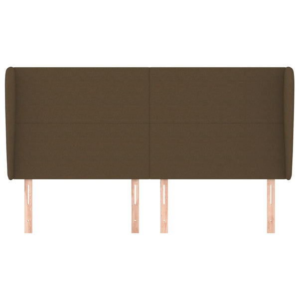 Kopfteil mit Ohren Dunkelbraun 163x23x118/128 cm Stoff