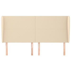 Kopfteil mit Ohren Creme 163x23x118/128 cm Stoff