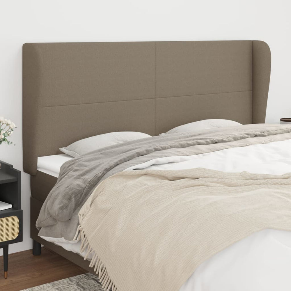 Kopfteil mit Ohren Taupe 183x23x118/128 cm Stoff