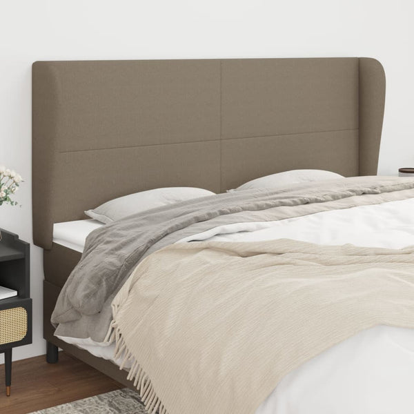 Kopfteil mit Ohren Taupe 183x23x118/128 cm Stoff