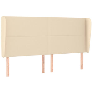 Kopfteil mit Ohren Creme 203x23x118/128 cm Stoff