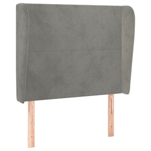 vidaXL Tête de lit à oreilles Gris clair 83x23x118/128 cm Velours