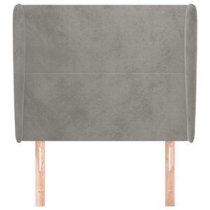 vidaXL Tête de lit à oreilles Gris clair 83x23x118/128 cm Velours