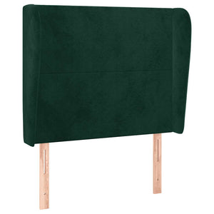 Kopfteil mit Ohren Dunkelgrün 83x23x118/128 cm Samt
