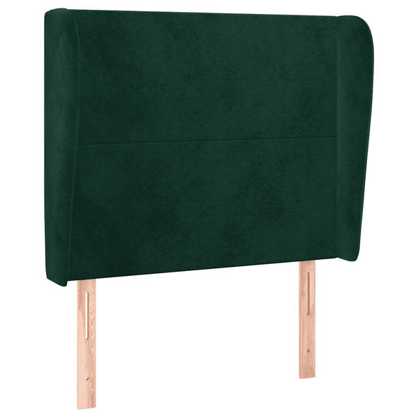 Kopfteil mit Ohren Dunkelgrün 83x23x118/128 cm Samt