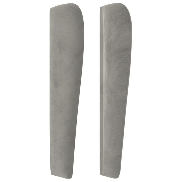 vidaXL Tête de lit à oreilles Gris clair 93x23x118/128 cm Velours