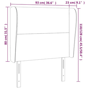 Kopfteil mit Ohren Dunkelgrün 93x23x118/128 cm Samt