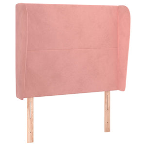 vidaXL Tête de lit à oreilles Rose 93x23x118/128 cm Velours