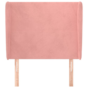 vidaXL Tête de lit à oreilles Rose 93x23x118/128 cm Velours