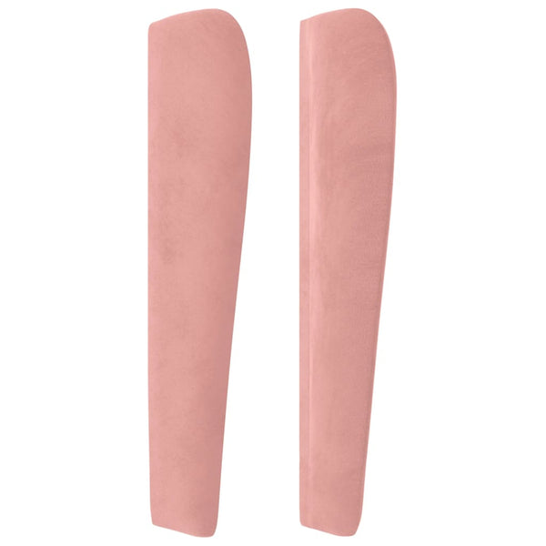 vidaXL Tête de lit à oreilles Rose 93x23x118/128 cm Velours