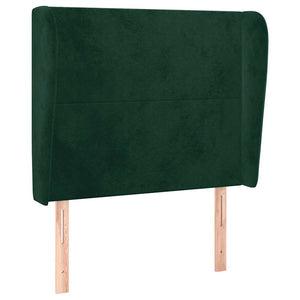 Kopfteil mit Ohren Dunkelgrün 103x23x118/128 cm Samt