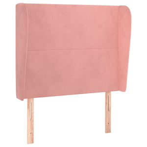 vidaXL Tête de lit à oreilles rose 103x23x118/128 cm velours